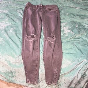 American eagle purple/grey skinny jeans